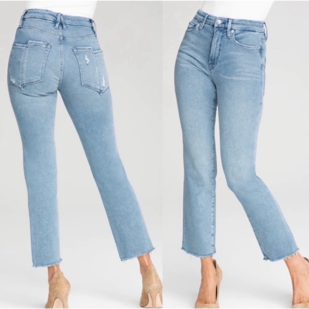 Good American Good Straight Split Pockets Jeans - Picture 3 of 9